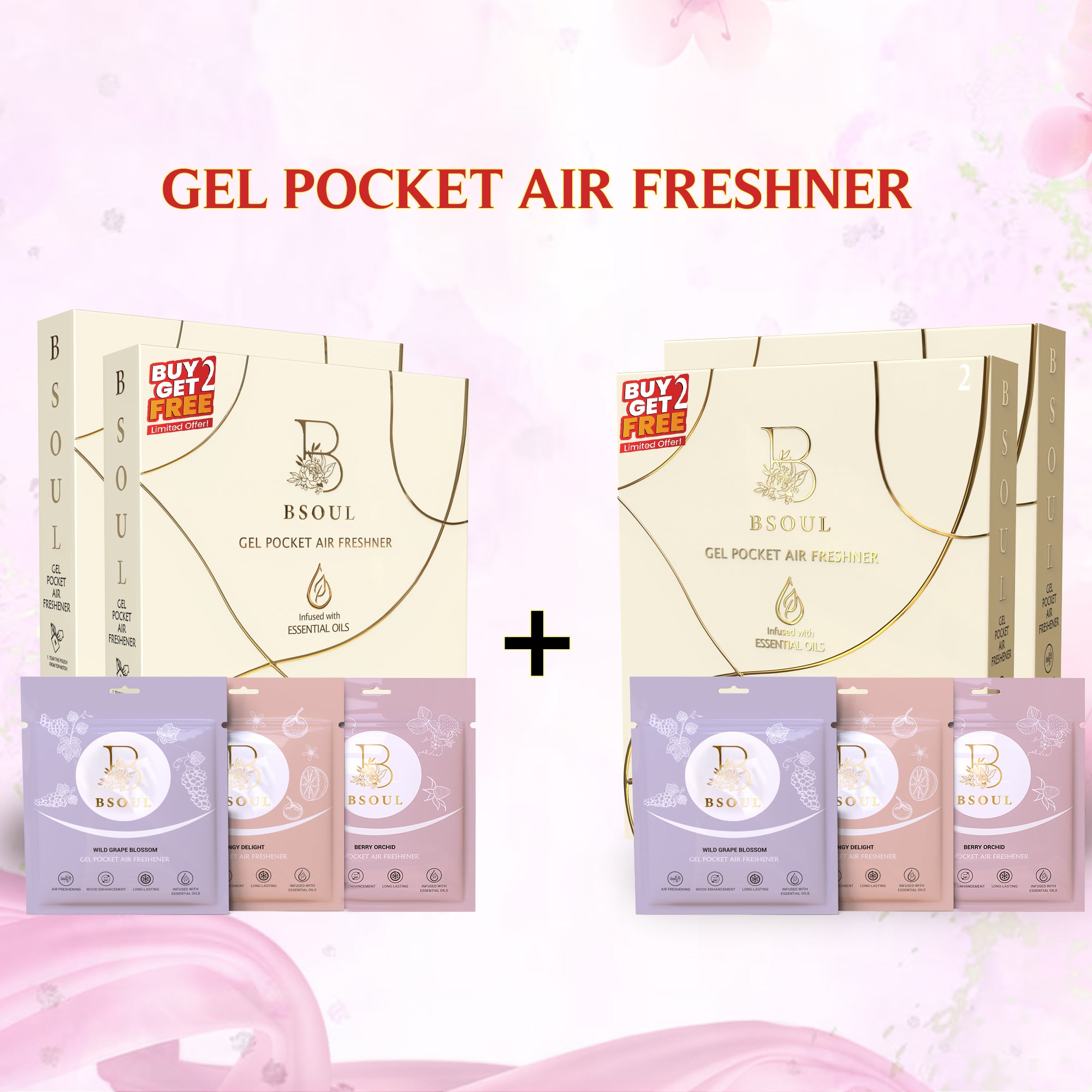 Gel Pocket Air Freshener-Pack Of 3 (BUY 2 GET 2 FREE)